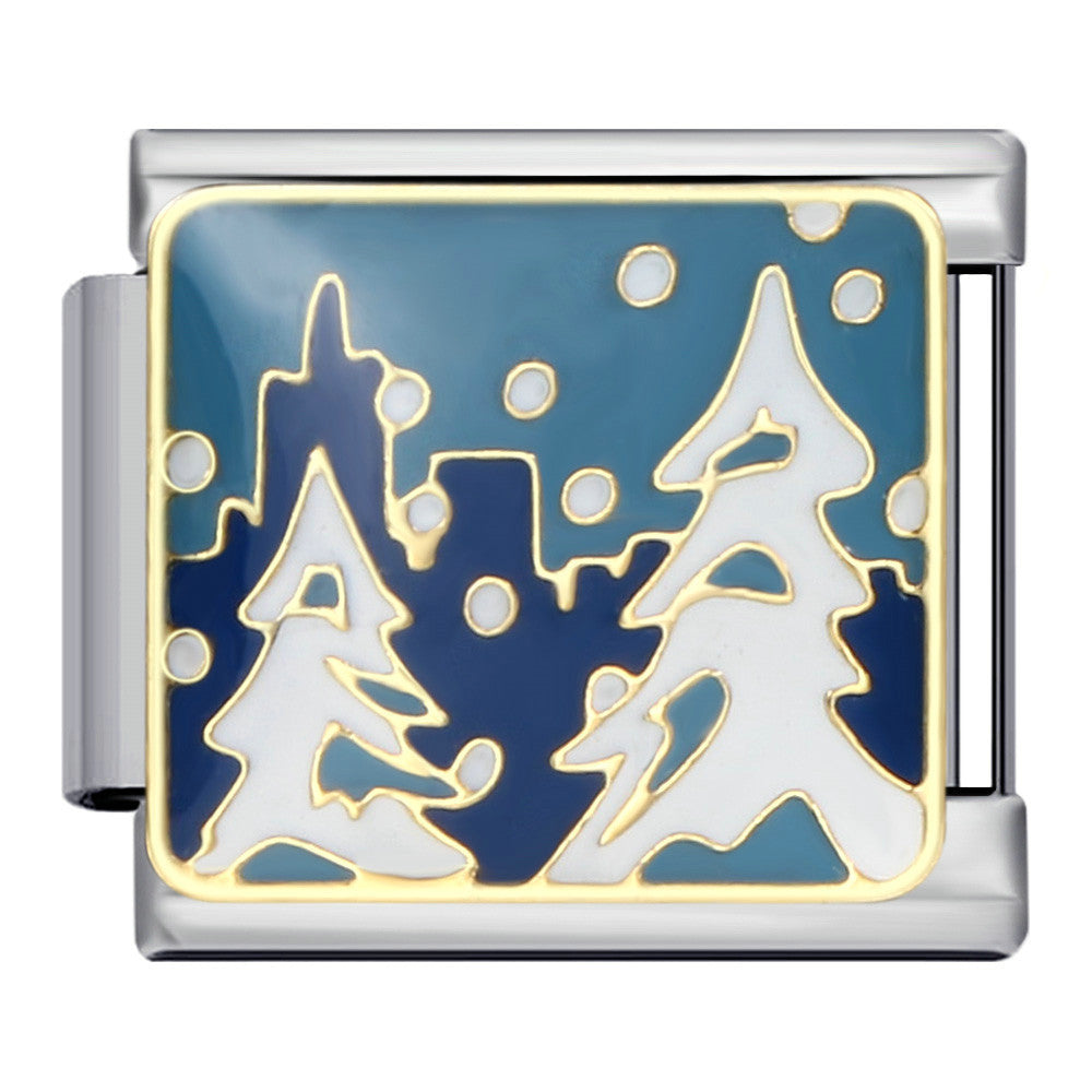 Großhandel 5pcs Italienisches Charmalme Armband 9mm DIY Spleißen Weihnachtskollektion Edelstahl komponierbares Armband