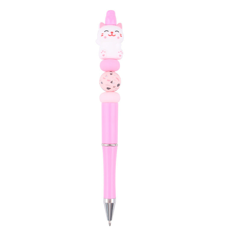Wholesale beaded pen DIY creative handmade cartoon 3D animal silicone gum beaded pen
