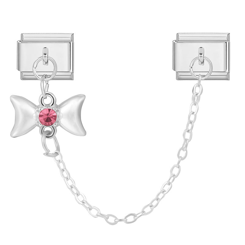 Bracelet de charme italien en gros 9 mm DIY SPLICURE DOUBLE PENDANT BRACILABLE D'ECHELABLE EN ACI