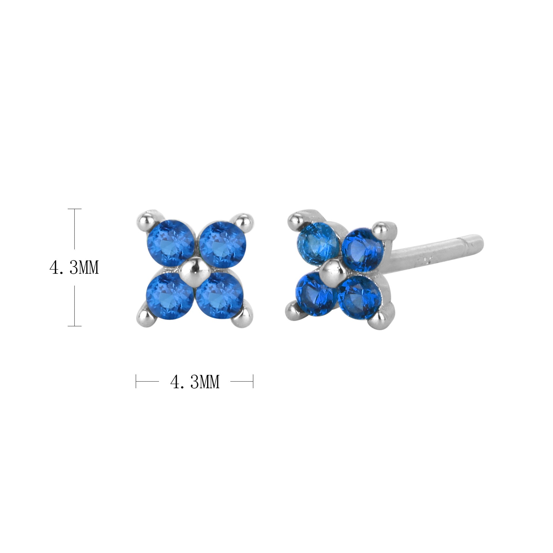 Wholesale S925 Sterling Silver Earrings Flower Star Earrings Inlaid with Zircon Earrings Colored Diamond Earrings ACC-ES-HRB005