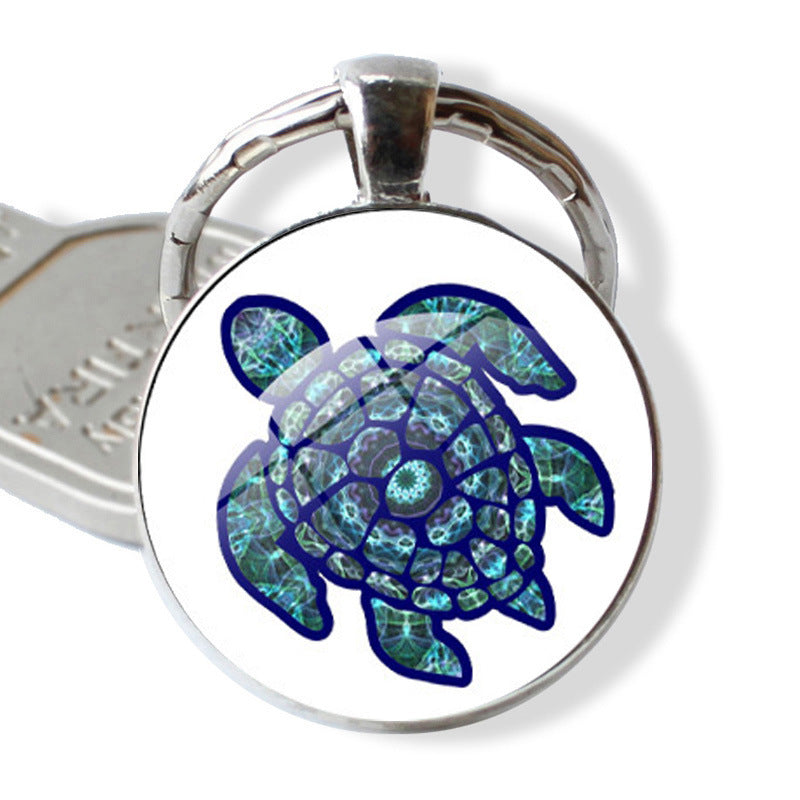 Wholesale Rendering of Colored Turtle Keychain Pendants, Time Gemstones, Turtle Keychains ACC-KC-JiaYun002