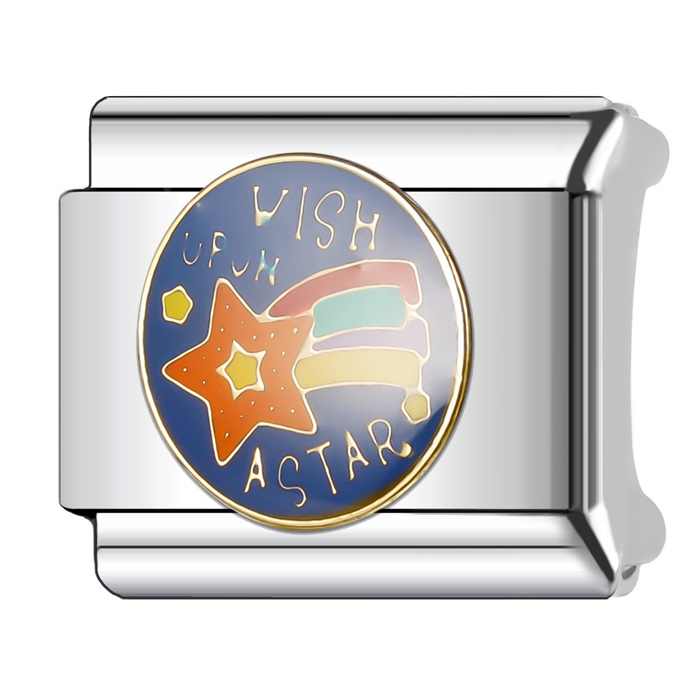 Wholesale Italian Charm Bracelet 9mm DIY Splicing Creative Pattern Stainless Steel Composable Bracelet