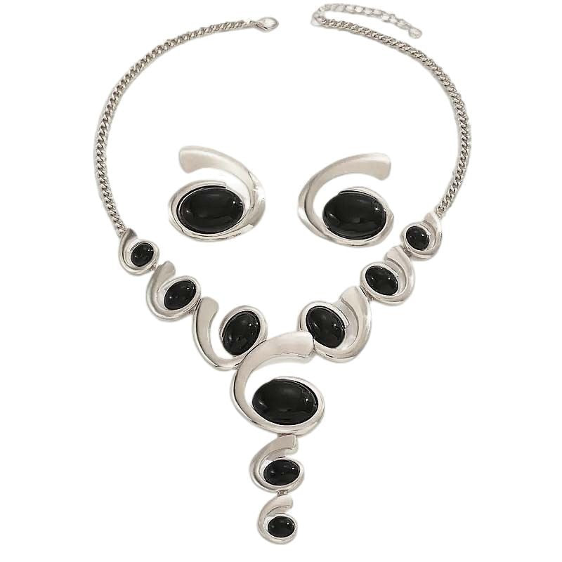 Wholesale  Retro Exaggerated Luxury Charm Necklace Earrings