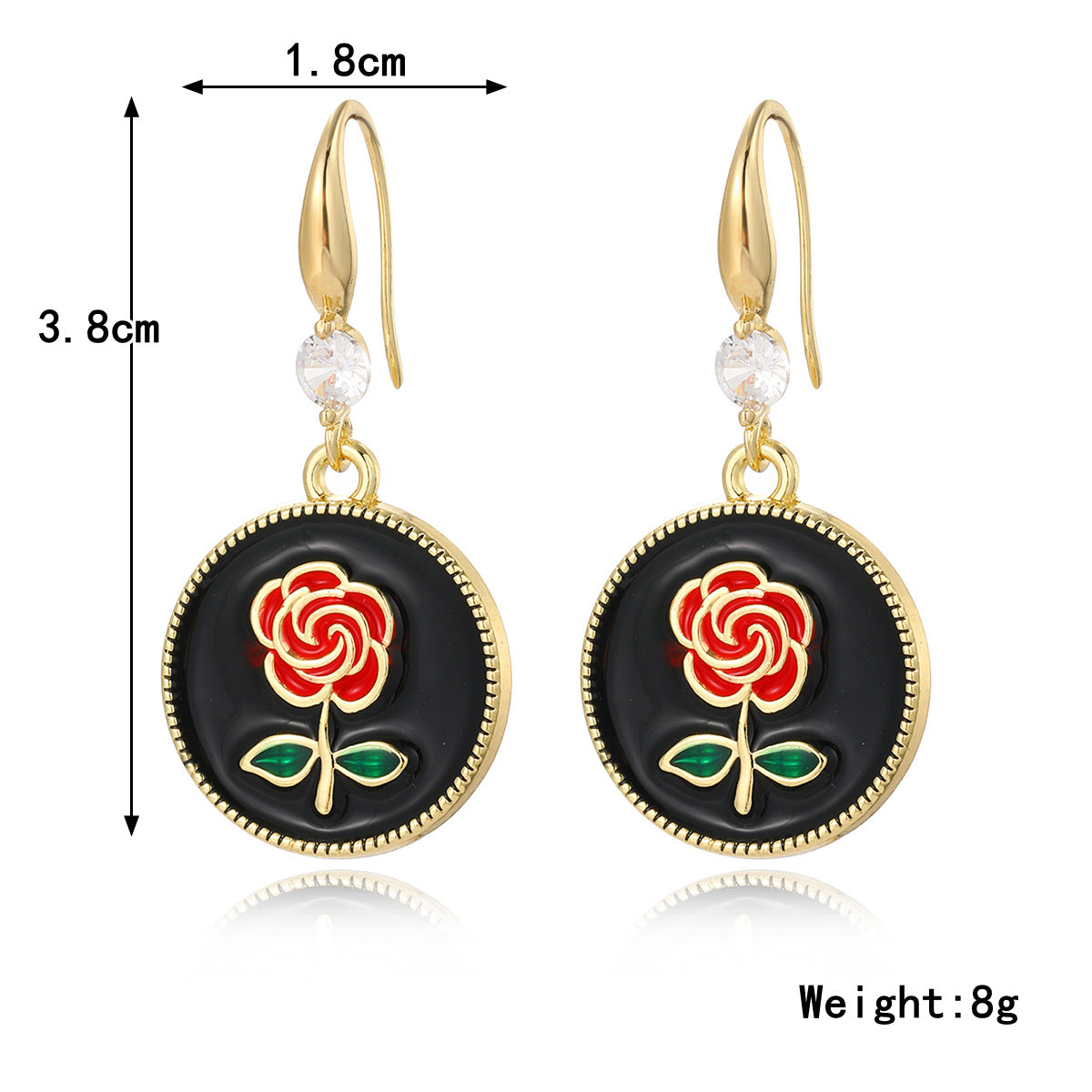 Wholesale Exaggerated Flower Earrings Metal Rose Earrings ACC-ES-ManYi009