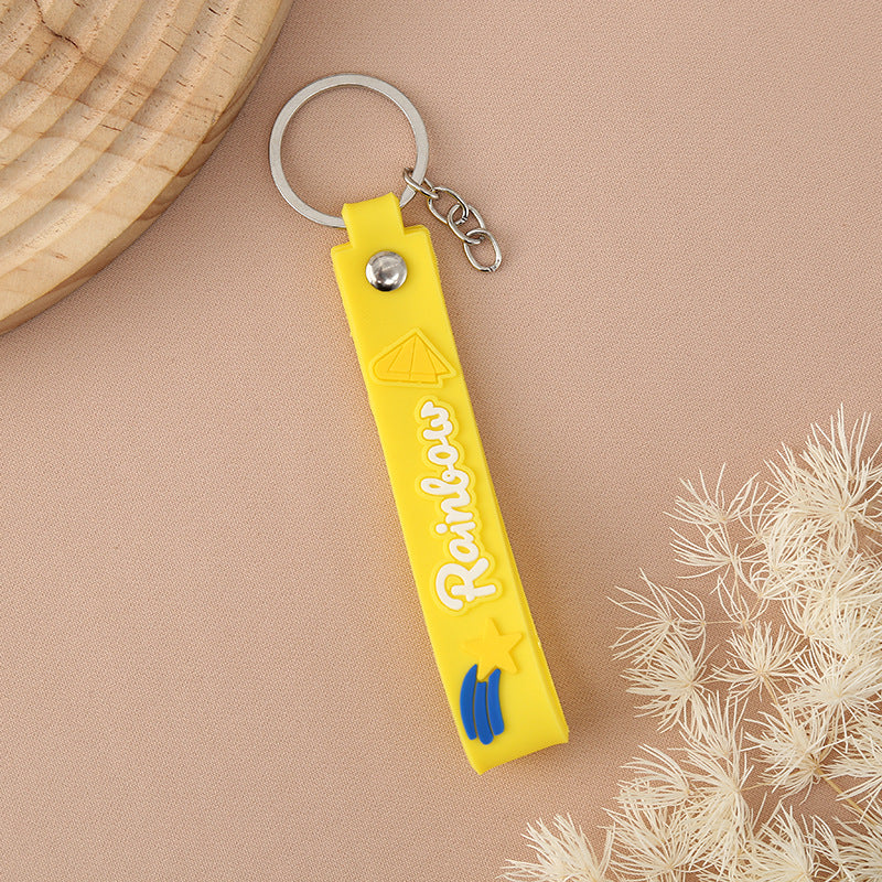 Wholesale cartoon soft plastic pvc bracelet keychain