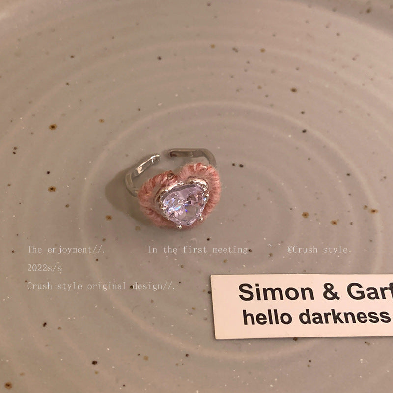 Wholesale Love zircon plush open ring