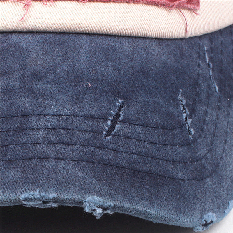 Wholesale Chic Distressed Motorcycle Baseball Cap Washed Trucker Hat For Outdoor Casual Wear