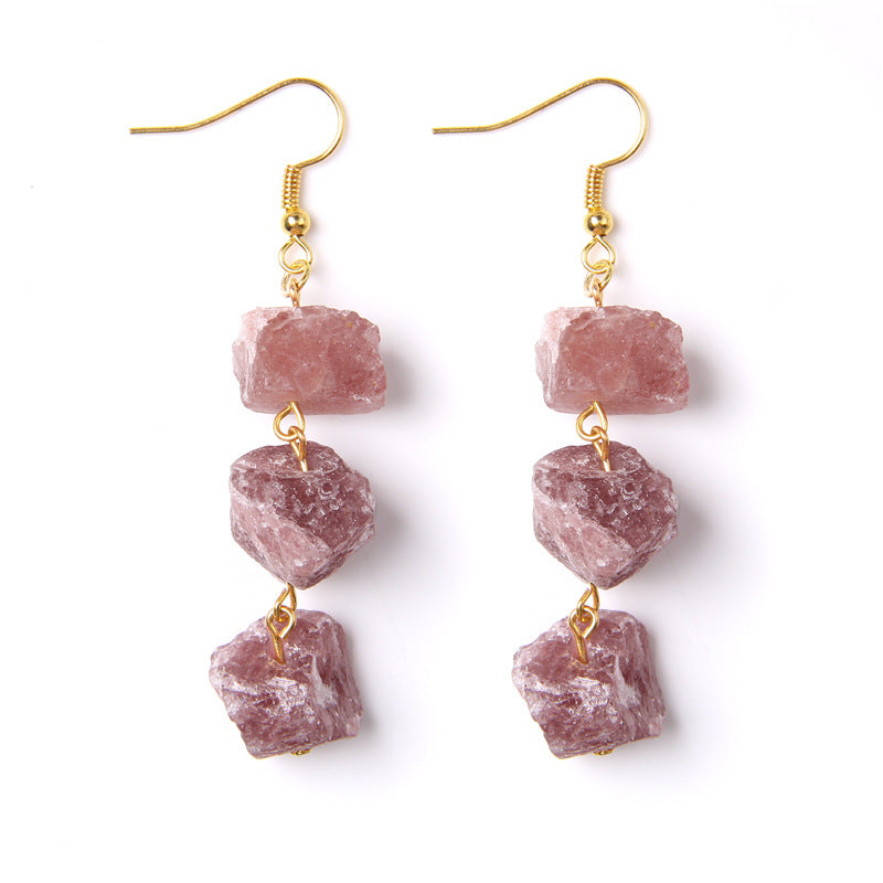 Wholesale Natural Stone Raw Stone Crushed Stone Earrings ACC-ES-GEB001