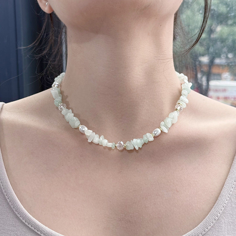 Großhandel natürliche Kiesstich -Barock -Perlenkette