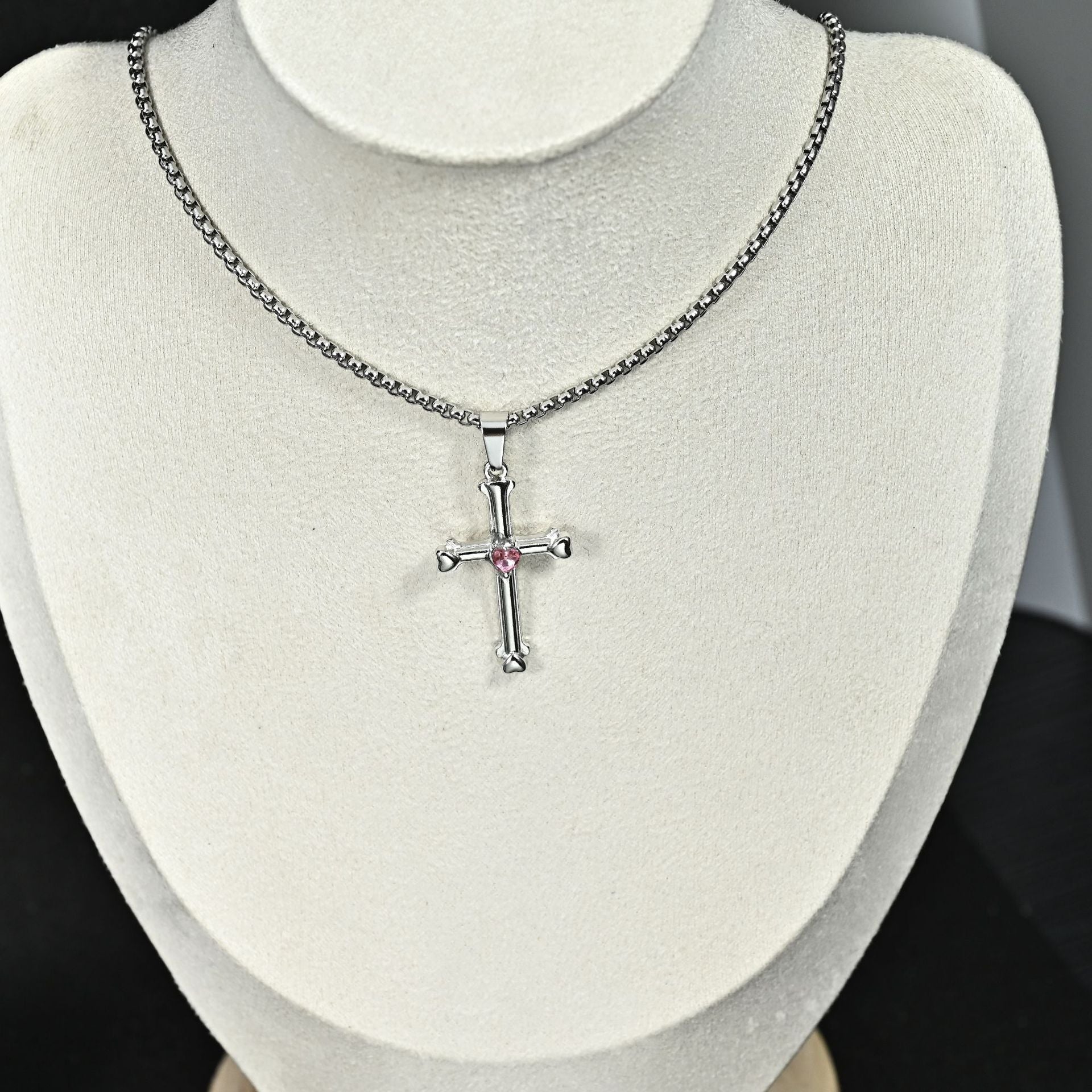 Wholesale Retro Vintage Cross Pendant Necklace For Men Stainless Steel Long Chain Chic Fashion Jewelry Accessory Gift