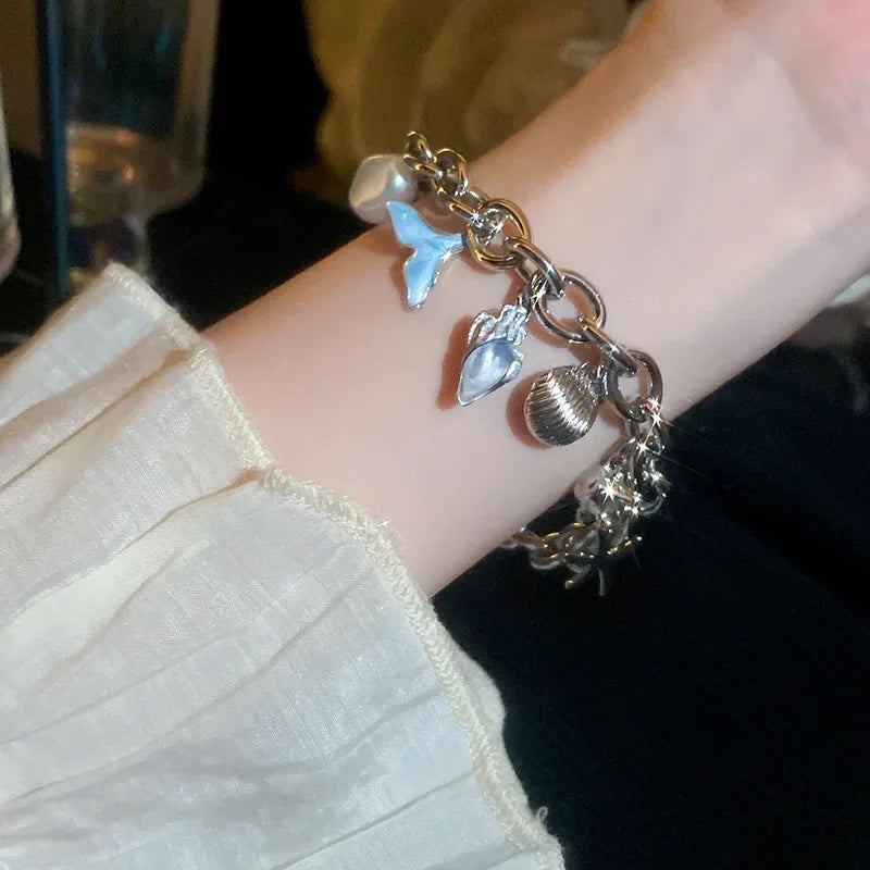 Wholesale Personalized Starfish Conch Fish Tail Shell Marine Chain Bracelet
