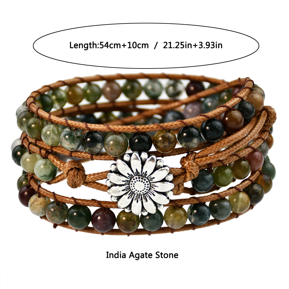 Wholesale Natural Stone Beaded Multi-layer Braided Bracelet ACC-BT-Youf001