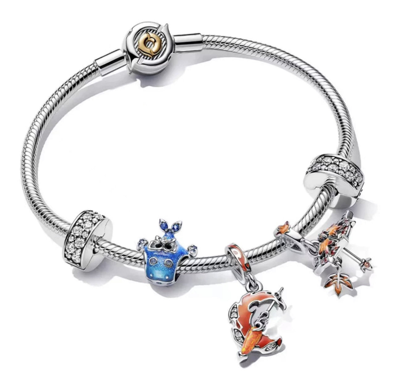 Wholesale S925 Sterling Silver Blue Ocean Star Language Star Valentine's Day Bracelet