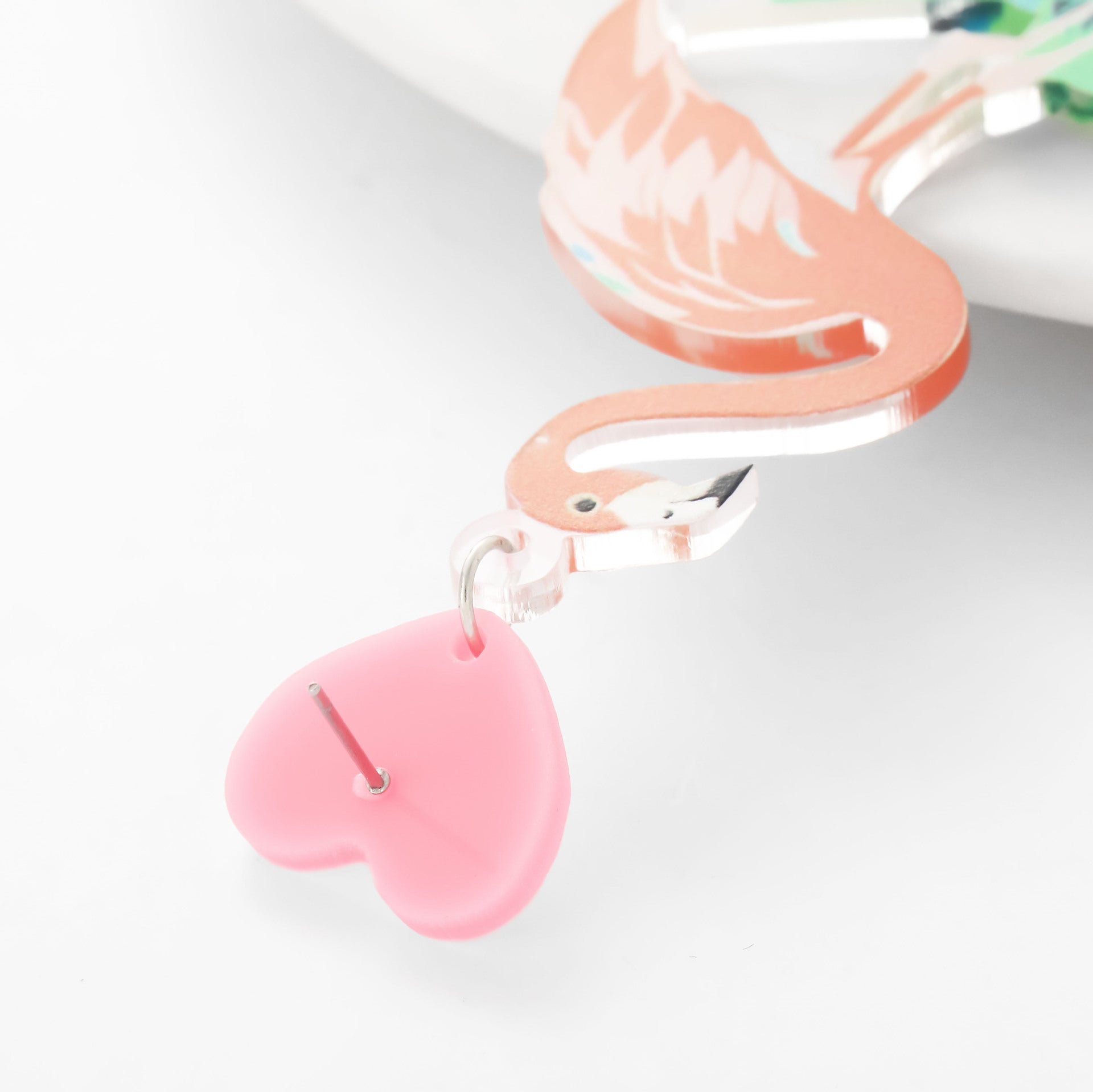Wholesale Light luxury heart flamingo earrings