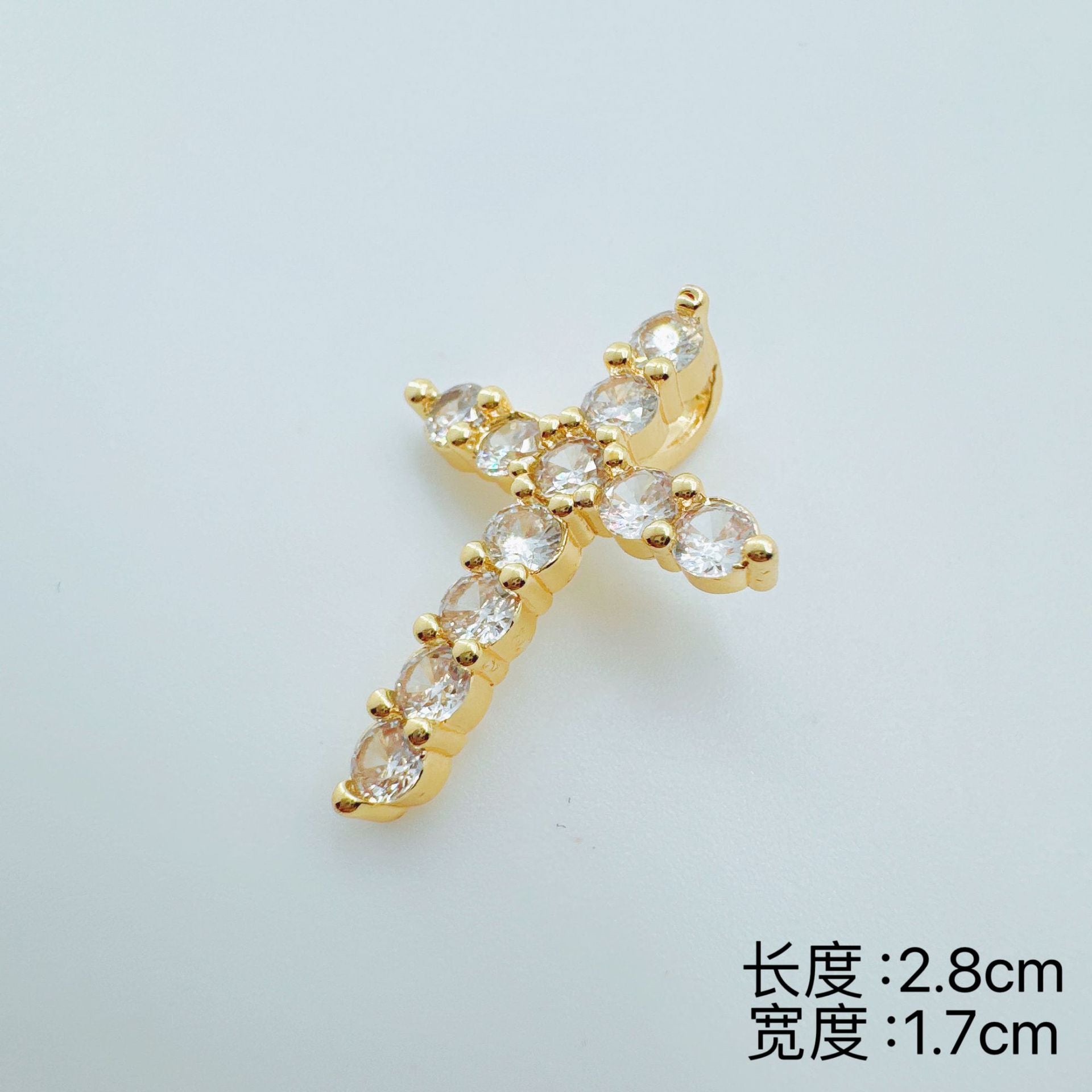 Wholesale =Micro-set Zircon Cross Pendant Necklace Copper Electroplated Fashion Accessory
