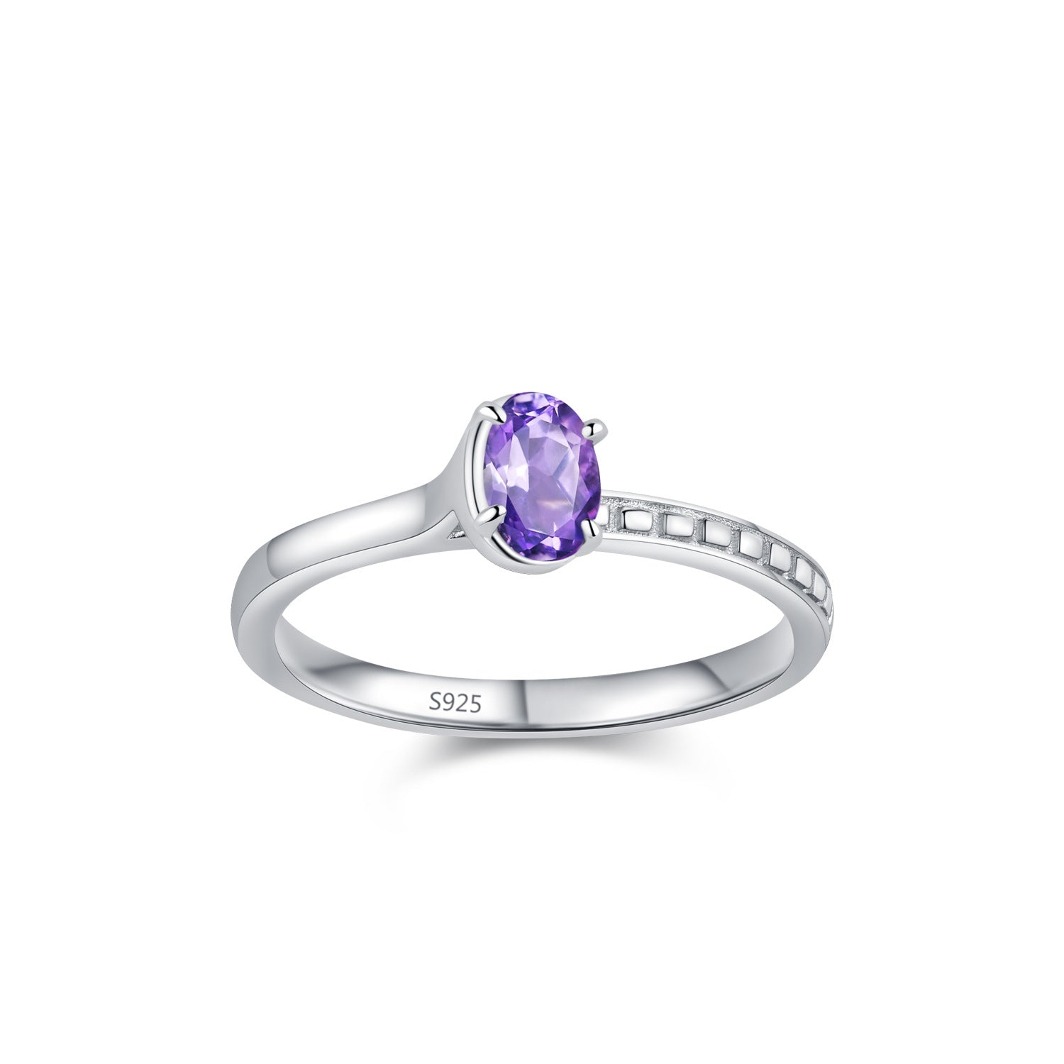 Wholesale S925 silver purple pigeon egg ring