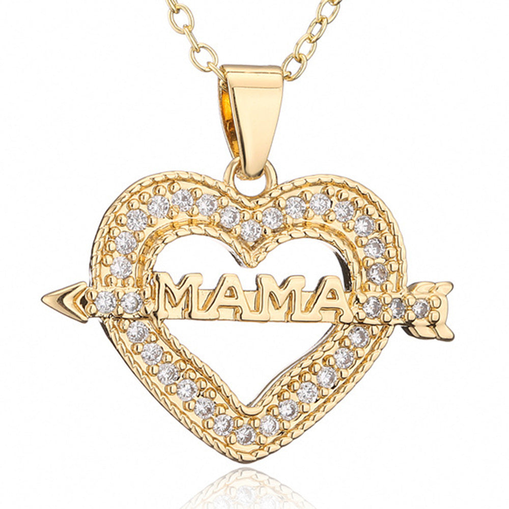 Wholesale Copper MAMA Love Mother's Day Pendant Necklace ACC-NE-AG004