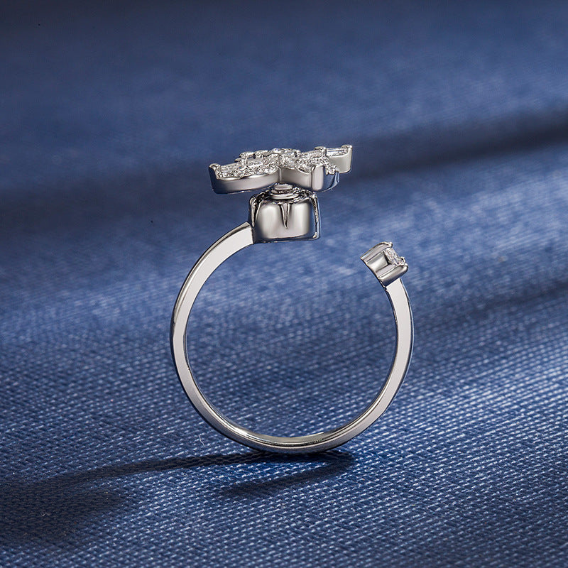 Wholesale  windmill rotating ring zircon ring