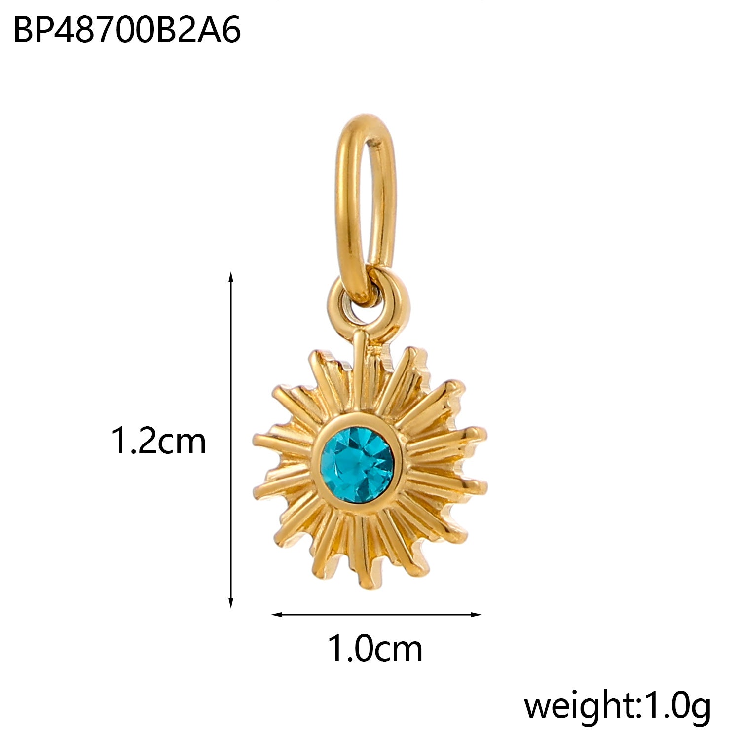 Wholesale Sun Bohemian Natural Stone Titanium Steel Pendant DIY Crescent Stainless Steel Pendant