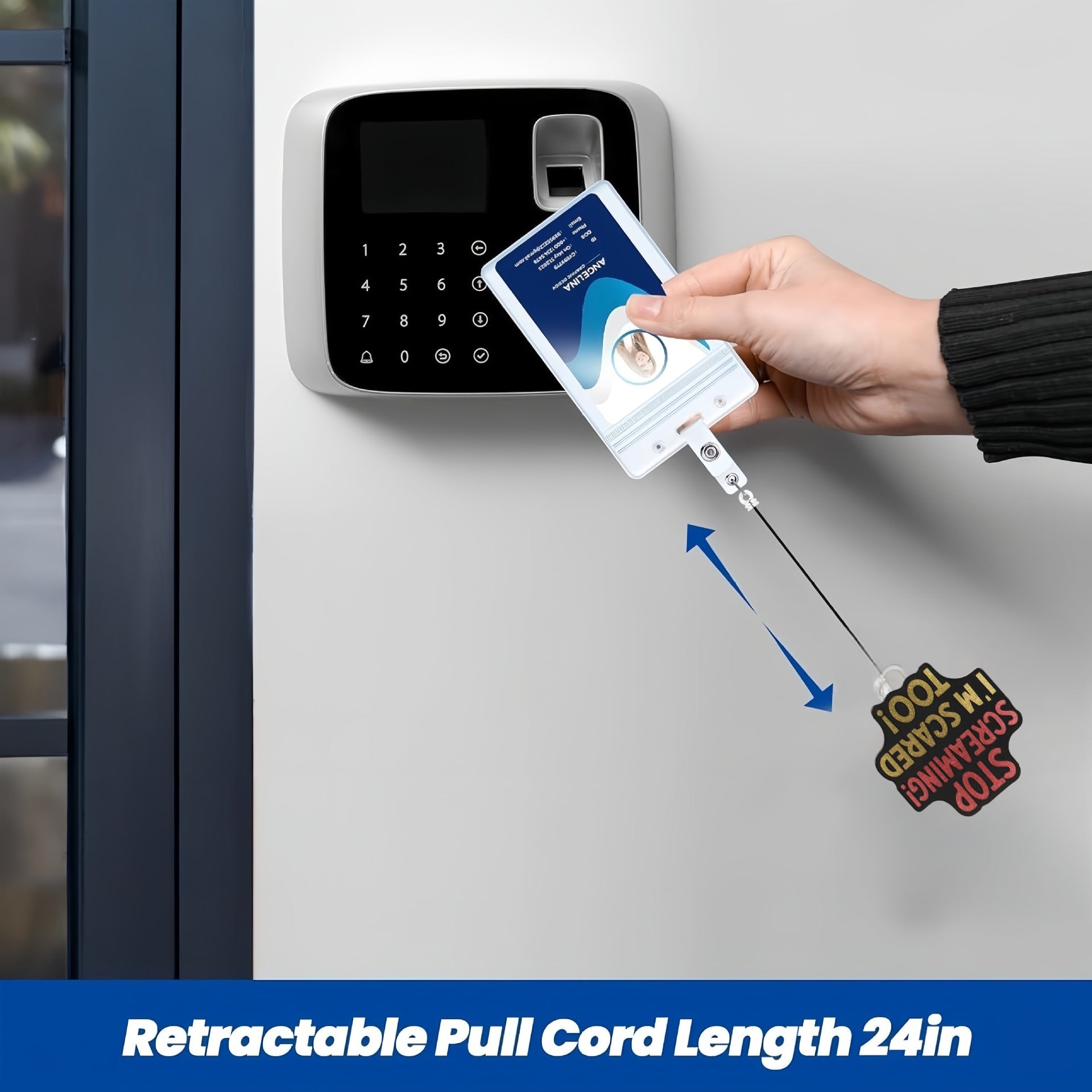 Wholesale Fun Phrases Acrylic Retractable Clip Badge Keychain