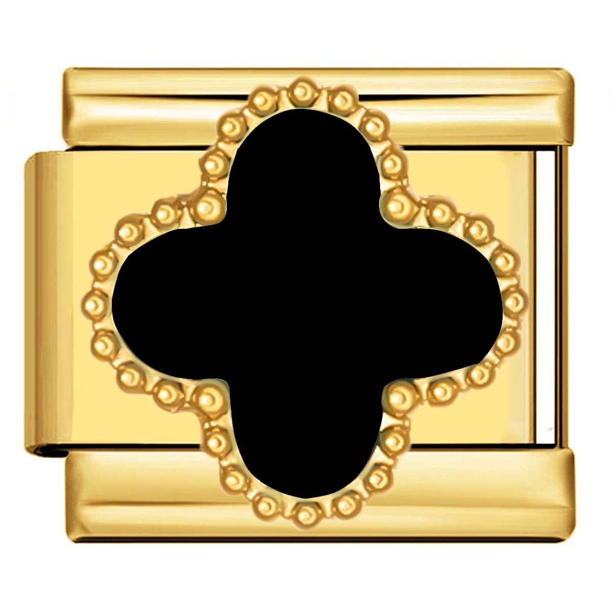 Wholesale Italian Charm Four-leaf Clover Titanium Steel  Matching ing DIY Charms