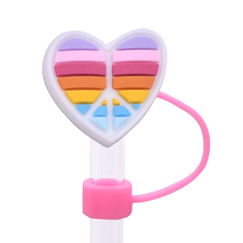 Wholesale Random 100pcs Rainbow Series PVC Soft Straw Tube Cap