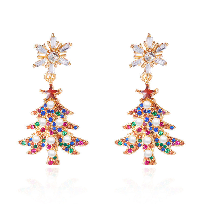 Wholesale Christmas tree bell earrings