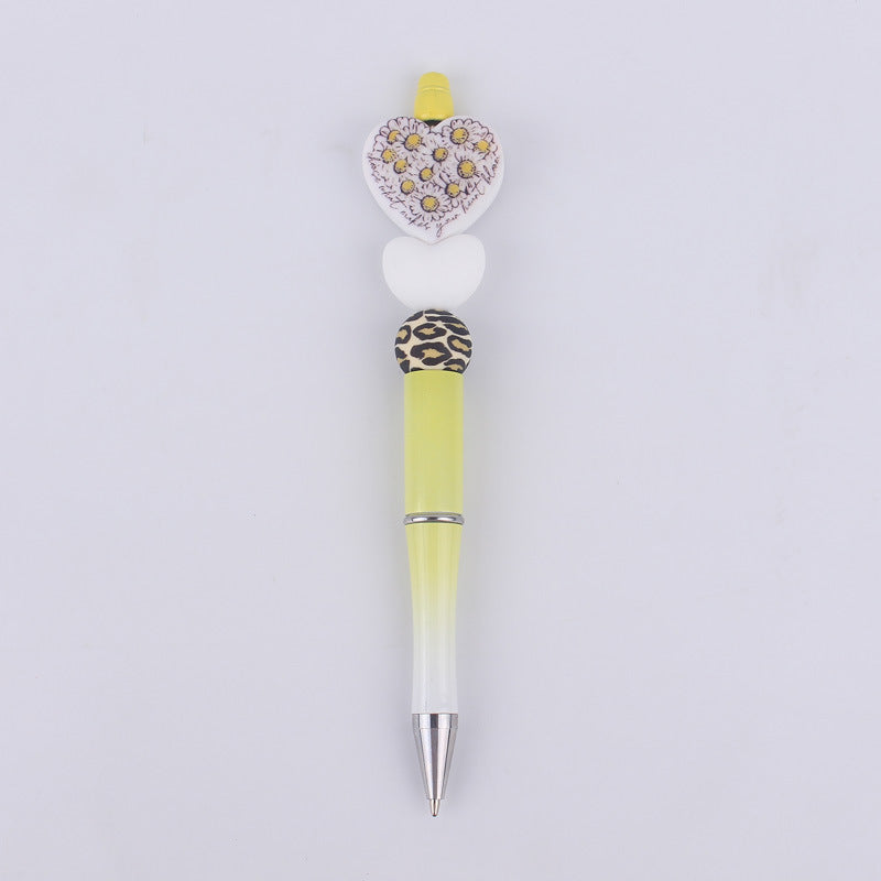 Wholesale Cartoon Love Series Beadable Silicone Beaded Ballpoint Pen