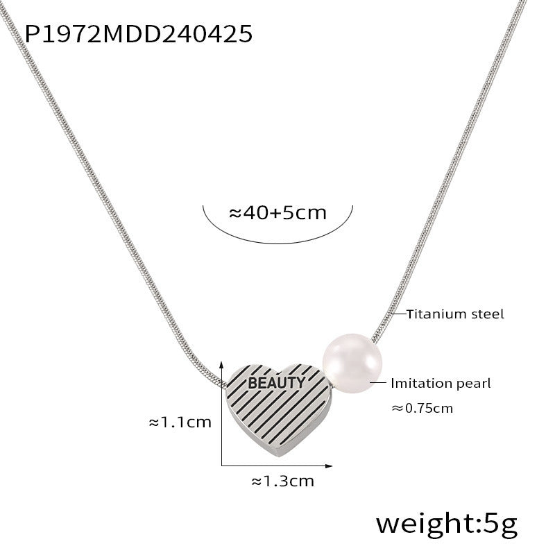 Wholesale Retro Love Water Drop Glass Stone Pendant Titanium Steel Gold Plated Necklaces ACC-NE-OMK007