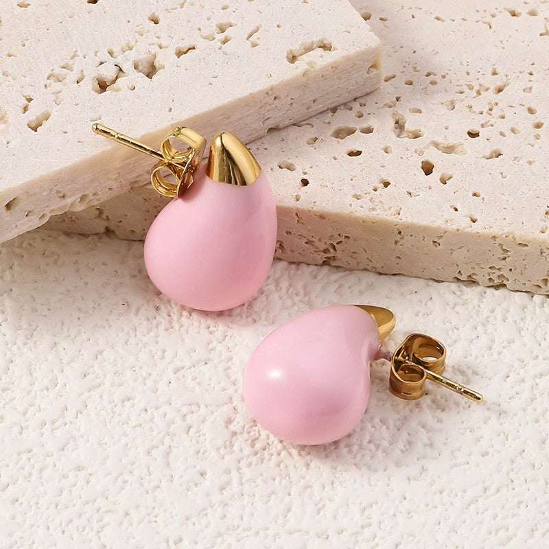 Wholesale Bohemian Beach Style Stainless Steel Earrings Oil Drop Earrings 18k Earrings ACC-ES-Ruix002