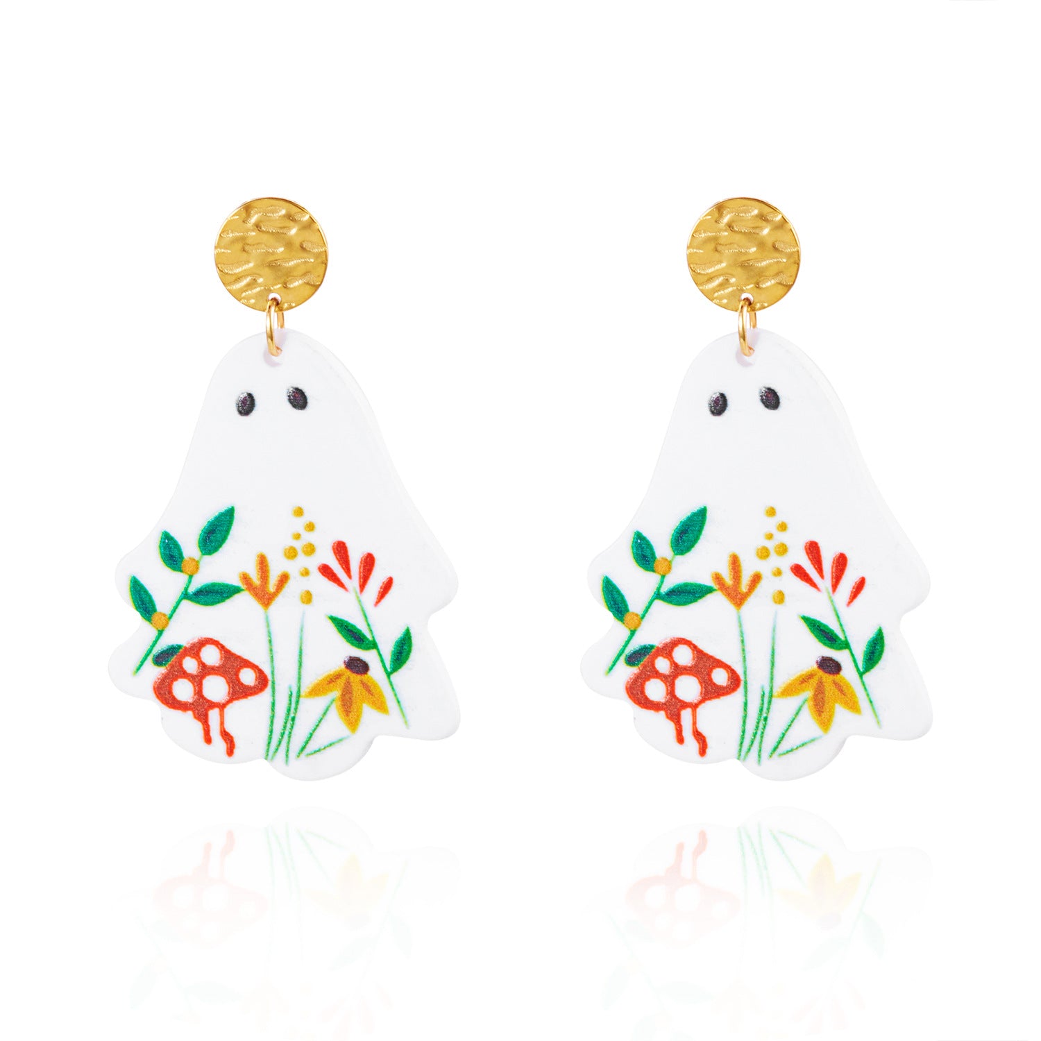 Wholesale Halloween earrings acrylic flower ghost cartoon ghost earrings