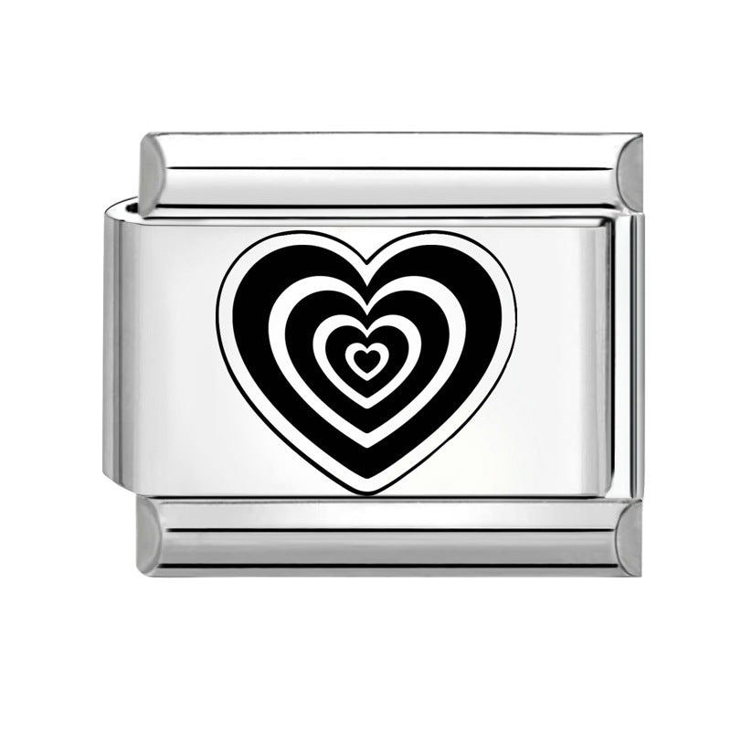 Wholesale 9mm Italian Charm Starter Bracelets DIY Black and white  Creative Stainless Steel Composable Bracelet