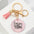 Wholesale MOM tassel pearl resin round card keychain