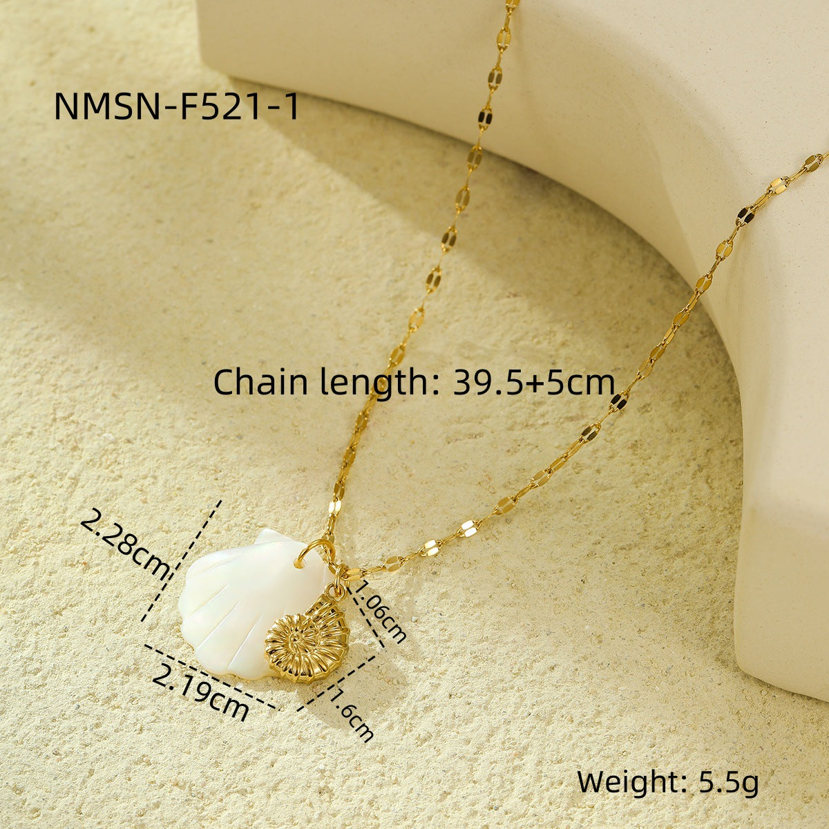 Wholesale  Stainless steel Shell Beach Wind Ocean Series Pendant Necklace