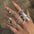 Wholesale irregular hollow arc opening ring set