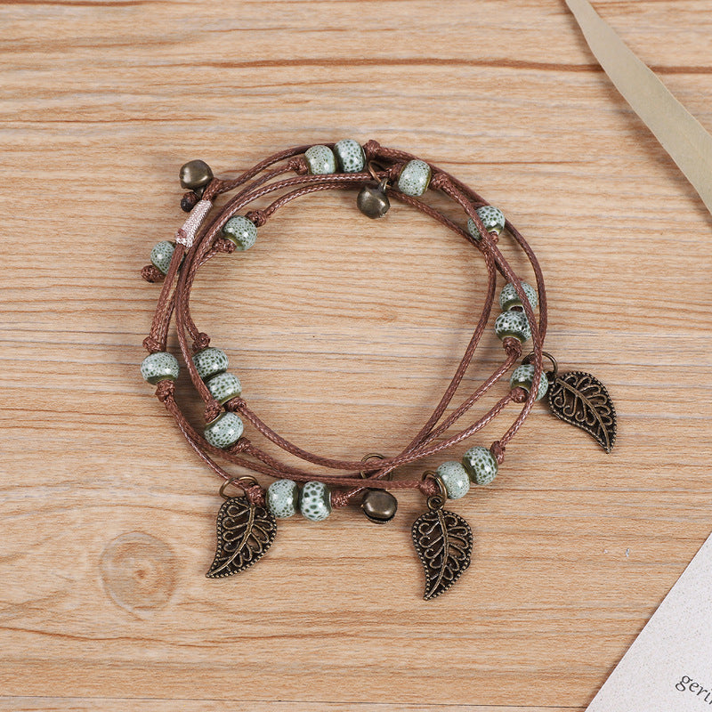 Wholesale Vintage Bohemian Forest Style Ceramic Bracelet Multi-circle Bracelet Layered Bracelet Set ACC-BT-Luox001
