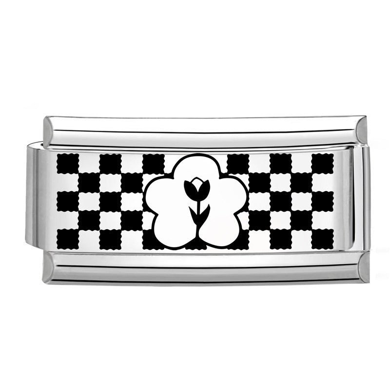 Wholesale Italian Charm Bracelet 9mm DIY Splicing Long Black and White Series Stainless Steel Composable Bracelet