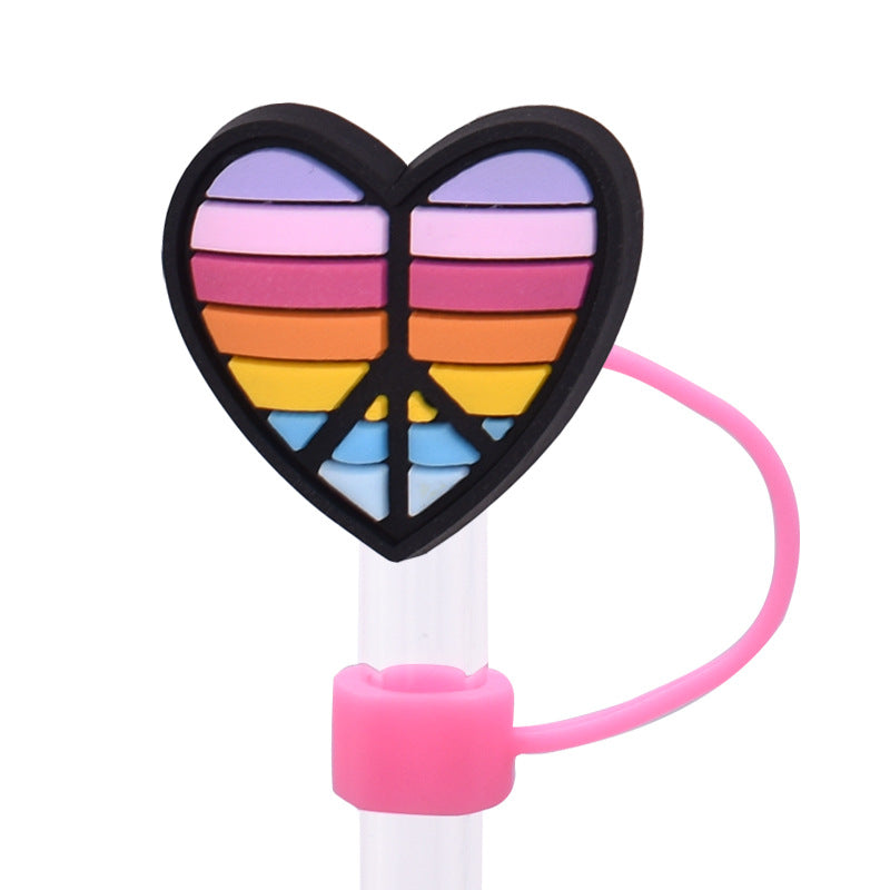 Wholesale Random 100pcs Rainbow Series PVC Soft Straw Tube Cap
