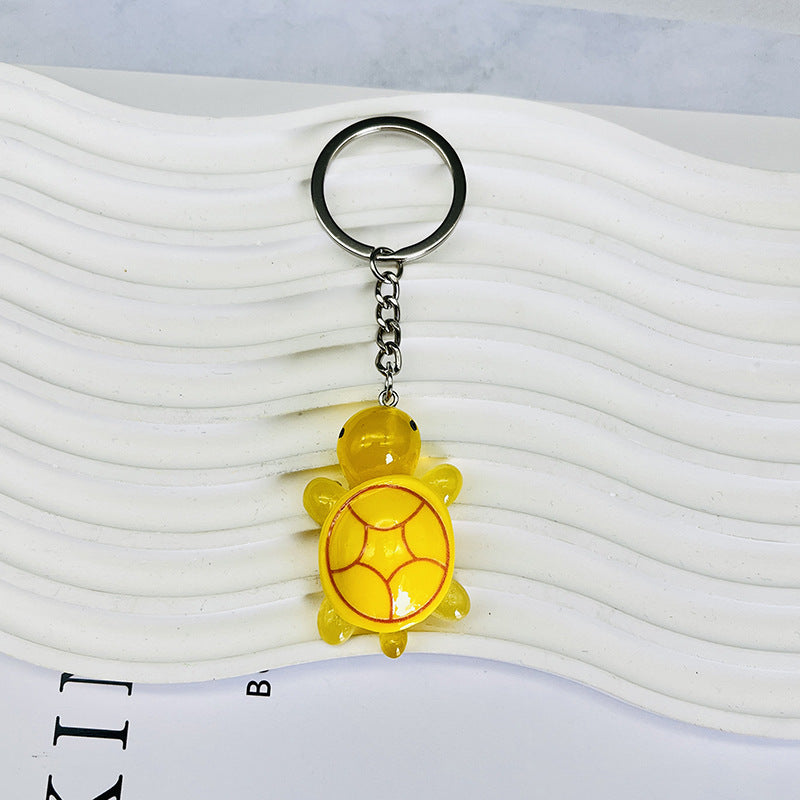 Wholesale Ins Style Cute Glowing Turtle Resin Keychain Bag Charm Decorative Accessory Gift For