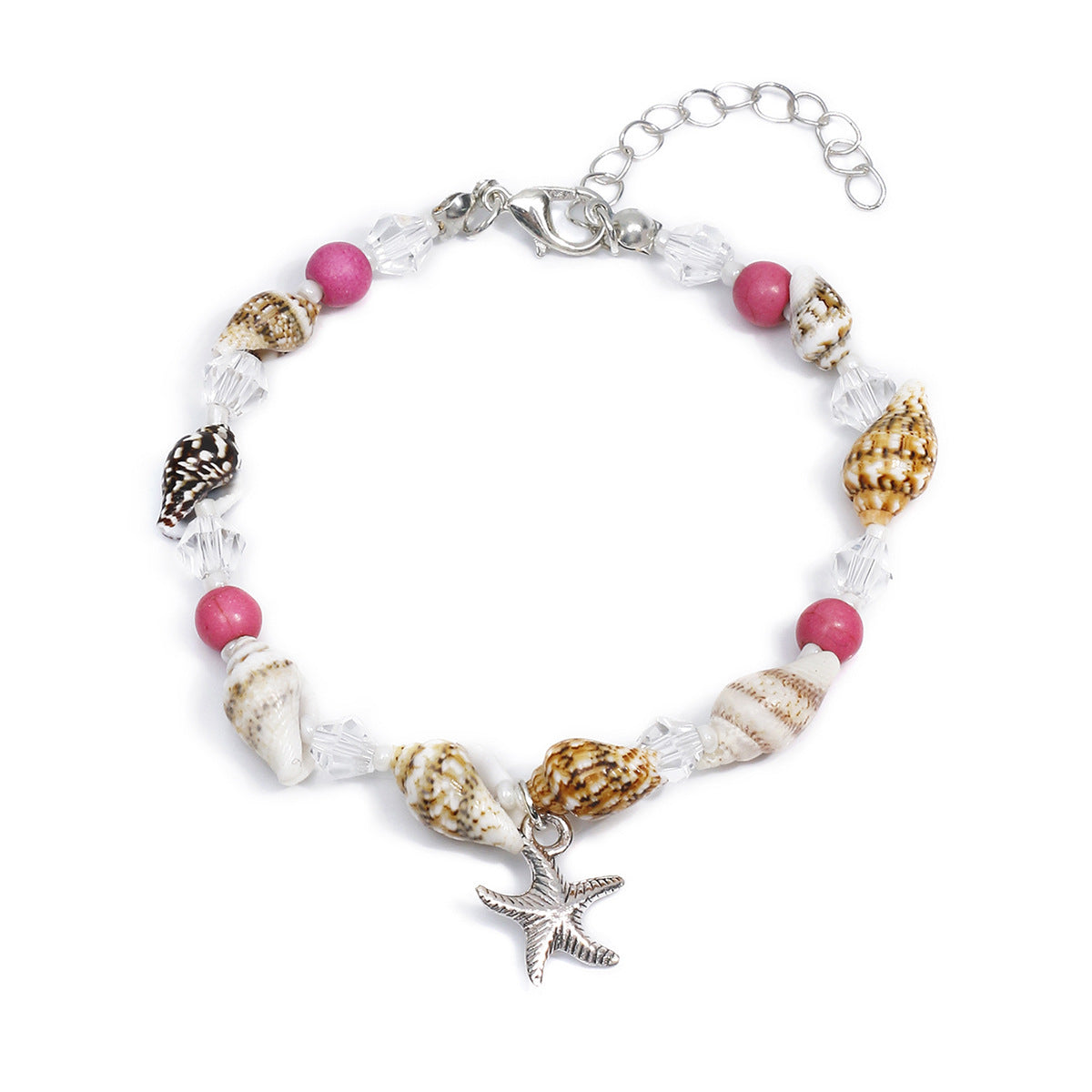 Wholesale  Rice Bead Turquoise Bracelet Beach Starfish Pendant Shell Crystal Bead Women Necklace suit