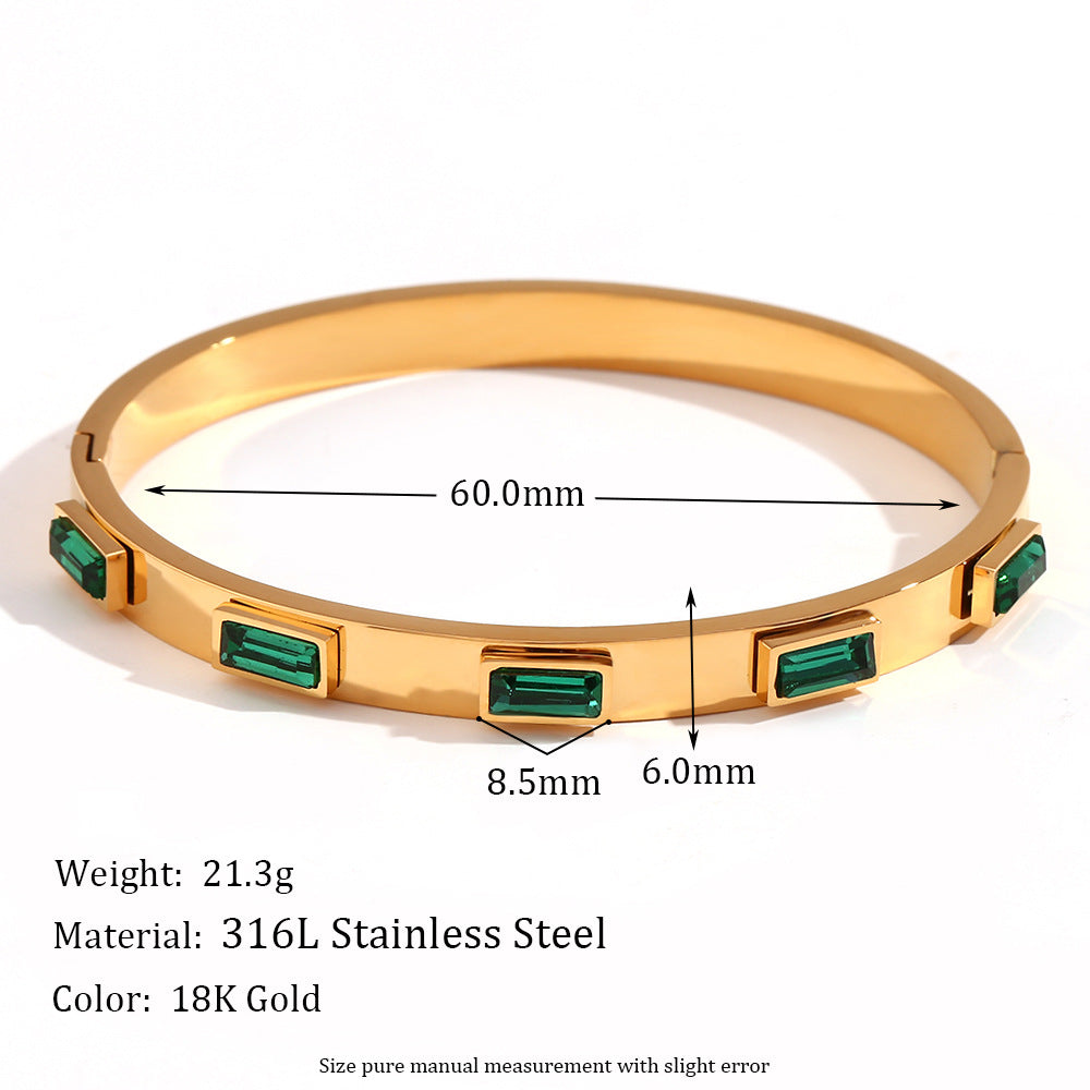 Wholesale Bead String Bracelet Stainless Steel Bracelets 18K Gold Plated Bracelet Zircon Closed Clasp Bracelet ACC-BT-MengJ003