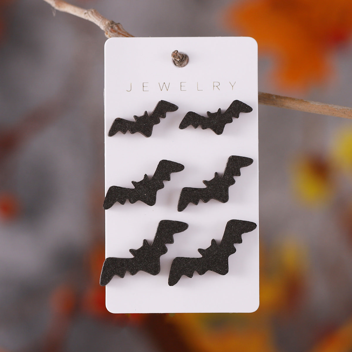 Wholesale Halloween Bat Black Cat Witch Hat Earrings Set