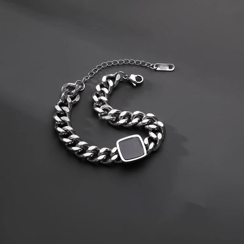 Wholesale Titanium Steel Square Cuban Bracelet,  Unisex Electroplated Jewelry Accessory,  Gift for Everyday Wear