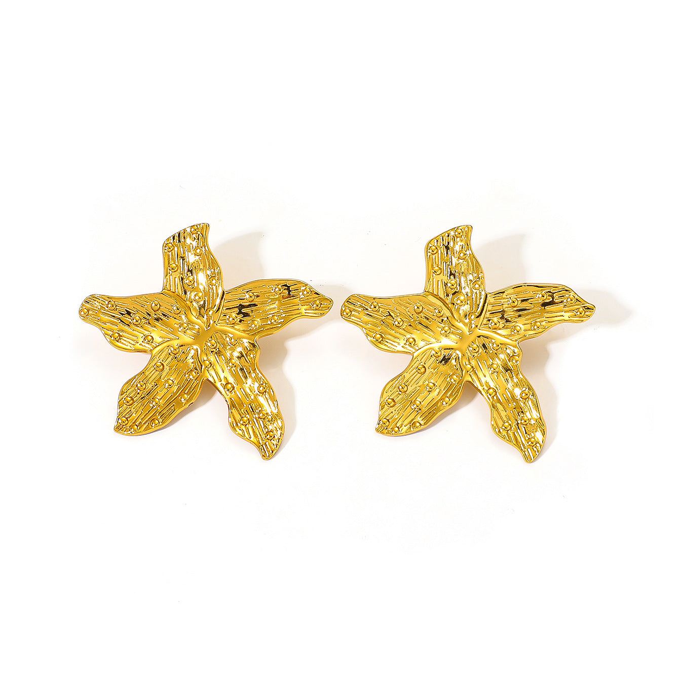 Wholesale  Gold and Silver Two-Color Stainless Steel Earrings 18K Gold Accessible