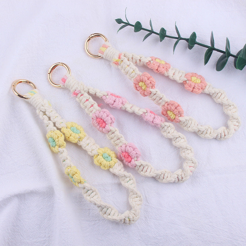 Wholesale Handwoven Daisy Lanyard Keychain ACC-KC-GuangTian058