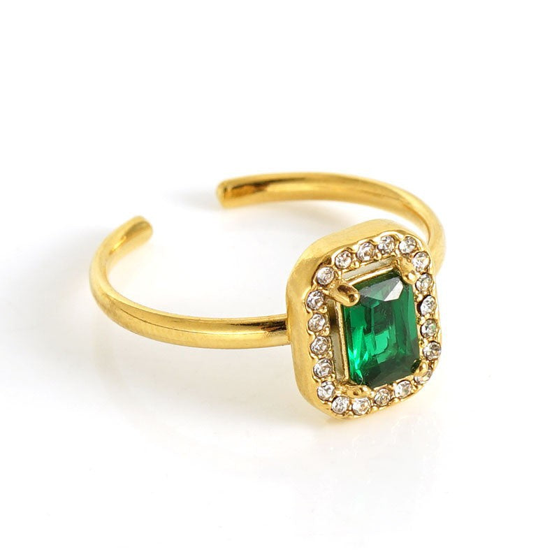 Wholesale Stainless steel zircon ring