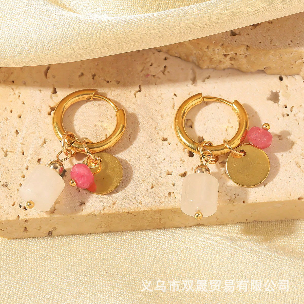 Wholesale Electroplated Gold Stainless Steel Bohemian Turquoise Earrings Boutique Resale