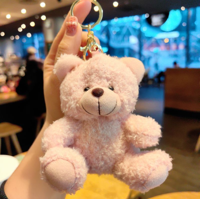 Wholesale Cute bear cartoon keychain plush doll car key chain