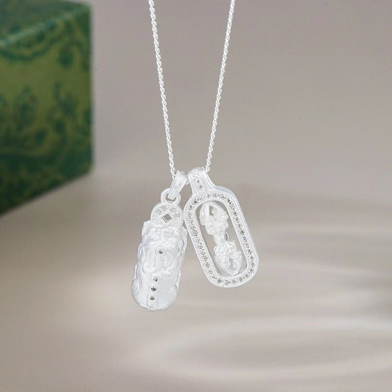 Wholesale S925 silver diamond vintage necklace