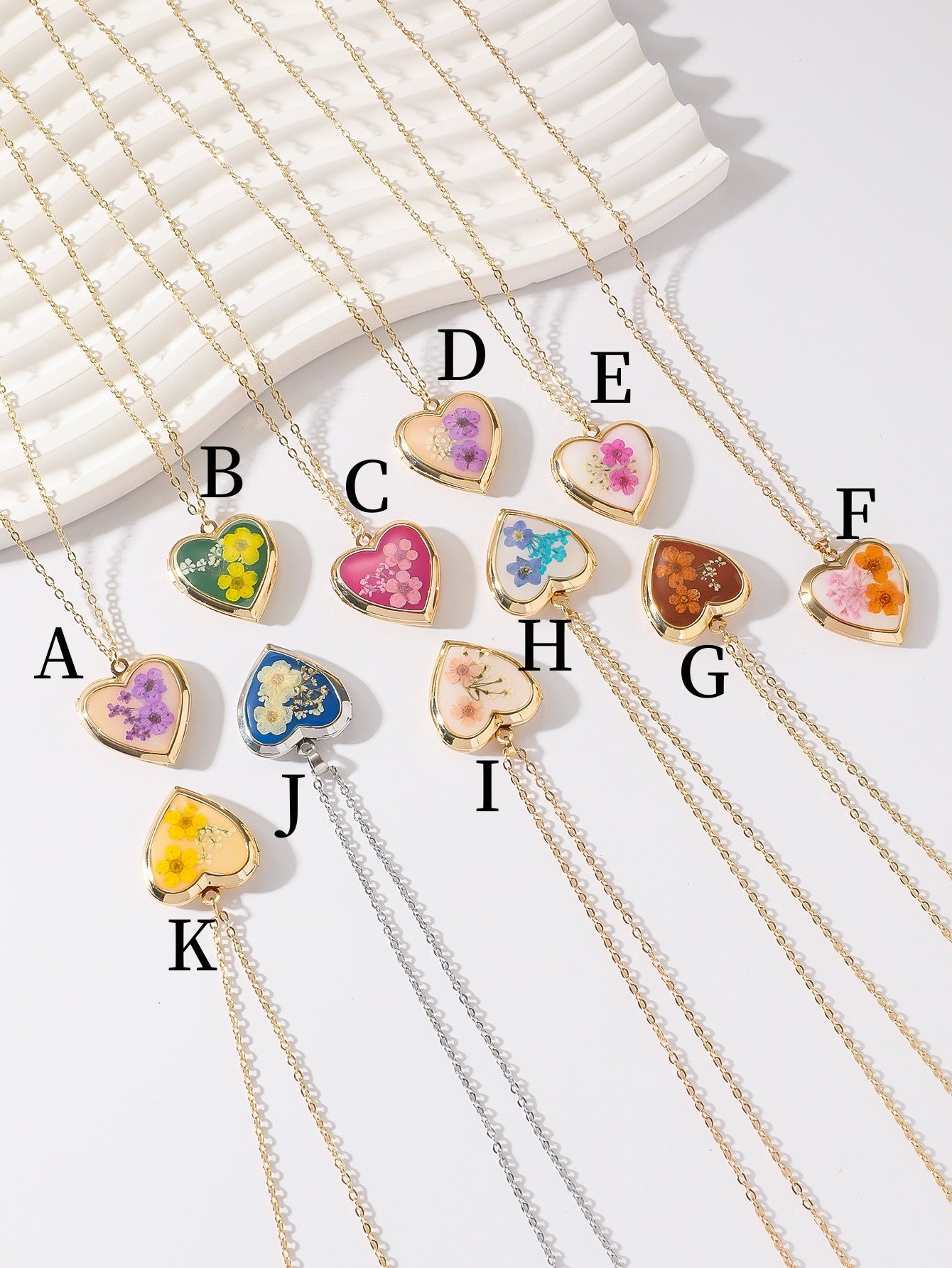 Großhandel Blumenherz Halskette